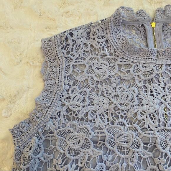 Nanette Lepore Spring Bloom Iris Bliss Floral Lace Sleeveless Blouse Tank Medium - Picture 8 of 15